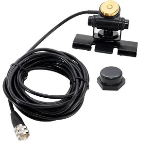 Anina Adjustable NMO Antenna Lip Hatchback Mount Bracket Through Hole Fixed W/NMO Mount Cap 16.5 ft UHF PL259 Male RG58 Pure Copper Coaxial Cable for Vehicle Car Ham Mobile Radio No Drill Installation