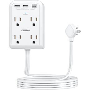 PAEWOK Flat Plug Power Strip, Outlet Extender Stick with USB C Ports in Kuwait