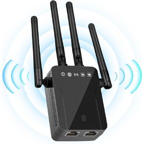 1200Mbps WiFi Extenders Signal Booster for Home with Ethernet Port, Dual Band (5GHz/2.4GHz) Supports 5G WiFi Amplifiers and Repeaters Covers up to 13,000 sq. ft.