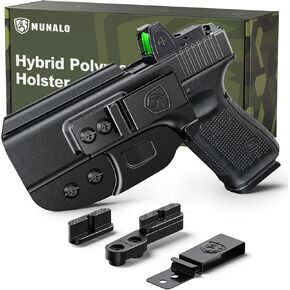 Hybrid Holster Concealed Carry Compatible with Glock 19 (G19 Gen 3/4/5), 19X, 44, 45, 23, 32 - IWB Holster with Concealment Claw Ideal for Appendix Inside Waistband