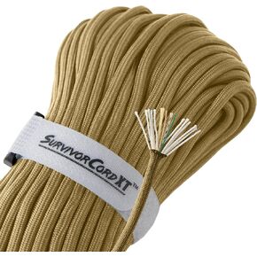 Titan Survival Patented Paracord 750 USA Made - 100ft, 500ft & Color Options - 1000LB Strength Survival Paracord Military Spec 3 Strands - Heavy Duty Cord for Camping & Outdoors with Firestarter