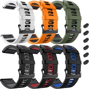 ZPJPPLX 26mm Easy Fit Watch bands For Fenix 8 51mm 7X Pro 6X 5X,Soft Silicone Sport Straps Compatible for Garmin Epix Pro 51mm/Tactix7 AMOLED/Fenix 6X Pro/Fenix 5X Plus/Enduro3 2/Descent Mk2i/3i 51mm