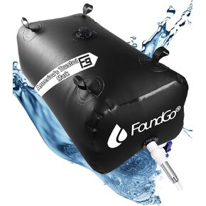 FoundGo 113L/30gal Water Storage Bladder Emergency Water Storage Tank, Large Capacity Water Containers, Portable Vinyl Water Storage Barrel with Valves&Overflow Kit,for Outdoor/Survival/RV/Garde