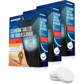 Hydration Backpack Cleaning Tablets - (90 Tablets) Great for Reservoir Pack or Hydration Bladder, Individually Packed, Quickly Removes Stubborn Stains & Odors (3)