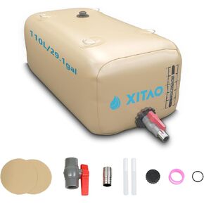 XITAO 87Gal/330L Water Storage Bladder w/Water level Indicator, Large Capacity Foldable Water Storage Containers, Portable Emergency Water Tank Water Bag for RVs, Fire Prevention, Irrigation
