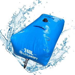 240L/60gal Water Storage Bladder,Large-Capacity Foldable Water Bladder Tanks Container,Collapsible Soft Drought-Resistant Water Bag, fire-Fighting Agricultural use Water Tank(240L)…
