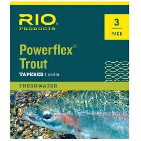 RIO Products Powerflex Trout 12ft Leader, Freshwater Tapered Fly Line, 3 Pack