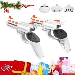 VR Handle Attachment Compatible with Meta Quest 3S, Weighted Grip Enhance FPS Game Experience Holding Feel, VR Accessories for Oculus 3, Ideal Gift for Birthday and Christmas (Machine)