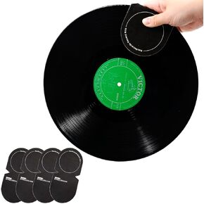 sdroceRyaM 4PCS Record Mitt LP Handler Gripper Anti-Static Vinyl Record Cleaner &Protector Soft Microfiber Practical Turntable Accessories(Black)