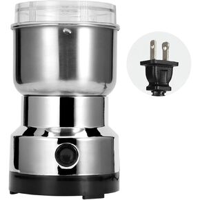Taidda Grain Grinder, Mill Stainless Steel Powder Grinder Machine Spice Coffee Nut Grain Crusher Mill Blender Kitchen Tool For Dry Spice Grains Coffee Rice Corn PepperUs Plug 110V