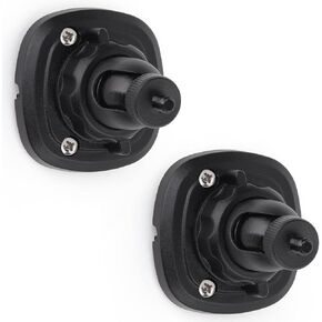 2 Pack Speaker Wall Mount Holder for Standard 1/4"-20 Threaded Screw Hole,360° Adjustment Aluminum Alloy Mount,Black