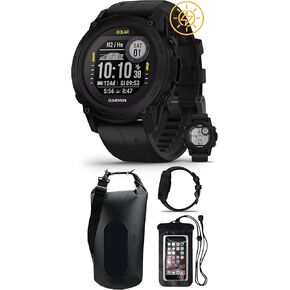 Garmin Descent Mk2 (Stainless Steel/Black) Dive Computer Watch Bundle - Air Integration, Multisport Training Features - includes PlayBetter Waterproof Dry Bag Set