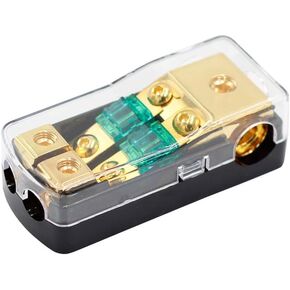 3 Way Mini ANL Fuse Holder 60A 0/2/4 Gauge Input 4/8 Gauge Output Copper Fuse Distribution Block for Car Boat Trolling Motor Marine Audio Amplifier Stereo Video System