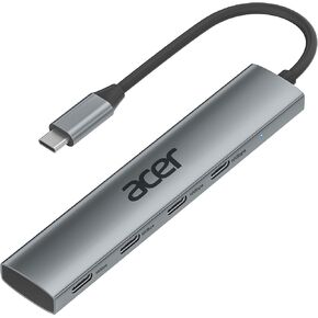 Acer USB C Hub, 10Gbps USB C Splitter with 4 USB-C 3.2 Port, High Speed USB C Multiport Adapter for MacBook Air/Pro, iPhone 16/15 Pro, iPad Pro/air, Surface Pro, Chromebook, Dell XPS and More - Grey