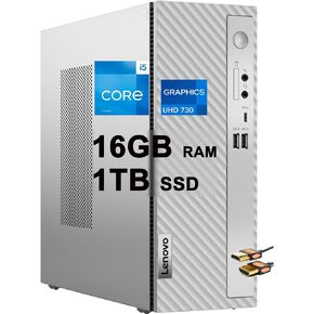 كمبيوتر لينوفو IdeaCentre 3i Business Desktop Intel 10-core i5-14400 (Beats i7-12700) 32 جيجا رام 2 تيرابايت SSD USB-C Win11 فضي + كابل HDMI in Kuwait