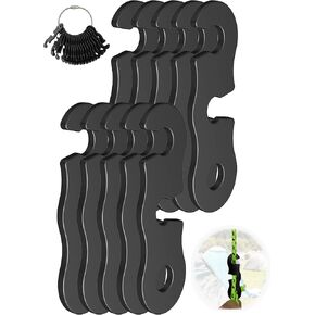 Rope Tensioner Aluminum Alloy Camping Tent Guyline Cord Adjuster Camping of Gear for Camping, Hiking, Backpacking Ultralight Tent Stakes Guy Lines (Black, 20 Pack)