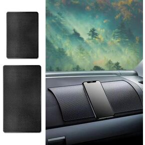 2PCS Dashboard Anti-Slip Rubber Pad, Universal Non-Slip Car Magic Dashboard Sticky Adhesive Mat for Phones Sunglasses Keys Electronic Devices and More Use.
