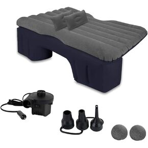 Zento Deals Bed for Car Inflatable Car Air Mattress Camping Bed Back Seat Mattress – Portable Travel Bed with Pillows – Travel Camping Sleeping Outdoor Bed – Universal Car SUV Truck and RV… (Pack 1)