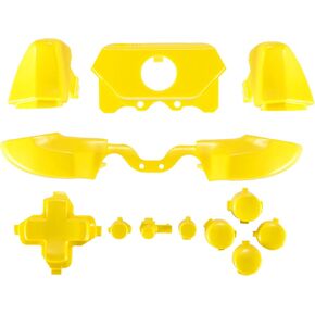 eXtremeRate LB RB LT RT Bumpers Triggers D-Pad ABXY Start Back Sync Buttons, Chrome Gold Full Set Buttons Repair Kits with Tools for Xbox One Standard & Xbox One Elite V1 Controller (Model 1697/1698)