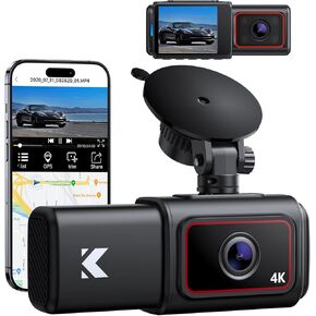 Kingslim D4PRO Dash Cam Front and Rear - 4K + 2K Dual Car Dashcam with WiFi GPS Dash Camera, Optional Inside Recording, Voice Control, Type C, Support 256GB Max