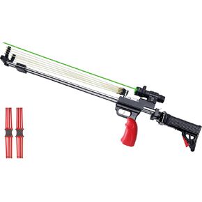 Heavy-Duty Slingshot Rifle Set with Foldable Rear Bracket and 8-Card Bow Door, with a Maximum Pulling Distance of 70CM, Initial Speed of 50 Meters/Second