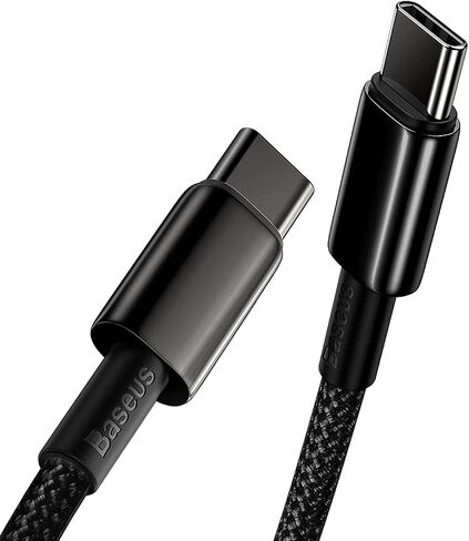 Baseus USB C Cable, 100W PD 5A QC 4.0 Fast Charging USB C to USB C Cable, Zinc Alloy Nylon Braided USB Type C Charger Cable for iPhone 16 15 Pro Plus Pro Max, MacBook, iPad Pro/Mini, Samsung S23/S22+ in Kuwait
