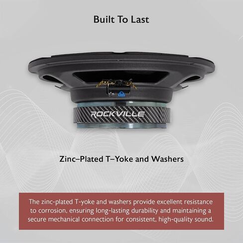 Rockville RXM64 مكبر صوت سيارة متوسط ​​المدى 6.5 بوصة، 150 وات ذروة/75 وات RMS، 4 أوم، متوافق مع CEA، كروس، مع شبكة، عالي وواضح، مثالي لصوت السيارة in Saudi Arabia
