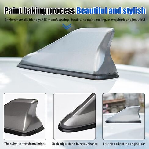 Car Shark Fin Antenna Cover, Roof Aerial Base AM/FM Radio Signal for Car SUV Truck, Vehicle Shark Fin Shape Cover with Adhesive Tape, Car Accessories Antenna Replacement Fits Most Cars (Black) in Saudi Arabia