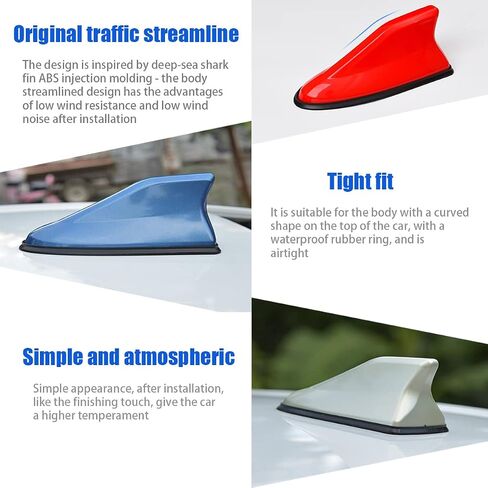 Car Shark Fin Antenna Cover, Roof Aerial Base AM/FM Radio Signal for Car SUV Truck, Vehicle Shark Fin Shape Cover with Adhesive Tape, Car Accessories Antenna Replacement Fits Most Cars (Black) in Saudi Arabia