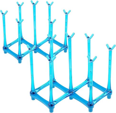 2 Pack Retractable Cup Drying Rack, Drinking Glass and Sports Bottle Drainer Stand, Plastic Bag Dryer and Mug Tree for Kitchen Countertop in Saudi Arabia