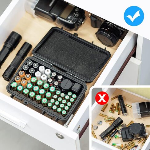 KIWIFOTOS 15 Slots C Cell Battery Organizer Storage Case | Heavy Duty IP67 Waterproof C Type LR14 Alkaline Batteries Holder Containers for Household Outdoor Office All-Purpose in Saudi Arabia