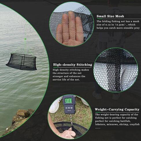 Drasry Fishing Net Trap for Bait Minnow Shrimp Crayfish Foldable Fish Crawdad Lobsters Cast Net Collapsible in Saudi Arabia