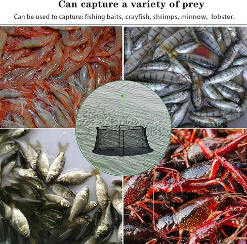 Drasry Fishing Net Trap for Bait Minnow Shrimp Crayfish Foldable Fish Crawdad Lobsters Cast Net Collapsible in Saudi Arabia