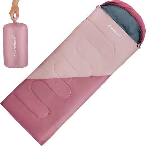 Clostnature Sleeping Bag for Adults and Kids - Lightweight Camping Sleeping Bag for Girls, Boys, Youths, Ultralight Backpacking Sleeping Bag for Cold Weather - Compression Sack Included(Left Zipper) in Saudi Arabia