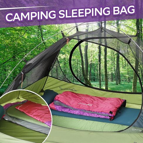 Clostnature Sleeping Bag for Adults and Kids - Lightweight Camping Sleeping Bag for Girls, Boys, Youths, Ultralight Backpacking Sleeping Bag for Cold Weather - Compression Sack Included(Left Zipper) in Saudi Arabia