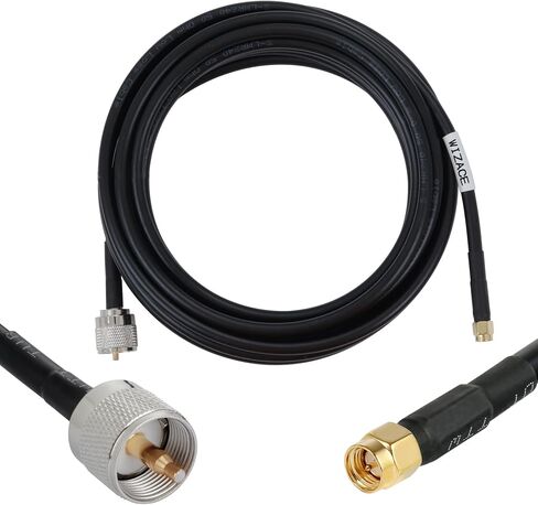 كابل تمديد WIZACE بطول 15 قدم SMA ذكر إلى PL259 UHF S-MR240 (50 أوم)، كابلات محورية من النحاس النقي لتطبيقات الترددات اللاسلكية، ومحلل الهوائي، وراديو HAM وCB المحمول، ومقياس SWR، والحمل الوهمي in Kuwait