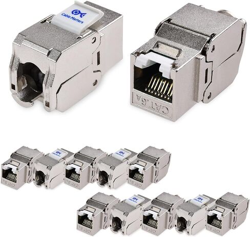 Cable Matters UL Listed 10Gbps 12-Pack RJ45 Shielded Cat6A / Cat6 Keystone Jack with Integrated Shutter in Saudi Arabia