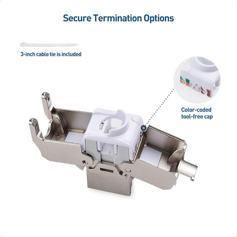 Cable Matters UL Listed 10Gbps 12-Pack RJ45 Shielded Cat6A / Cat6 Keystone Jack with Integrated Shutter in Saudi Arabia