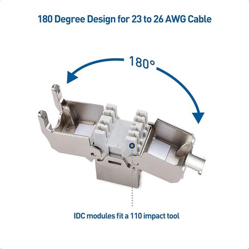 Cable Matters UL Listed 10Gbps 12-Pack RJ45 Shielded Cat6A / Cat6 Keystone Jack with Integrated Shutter in Saudi Arabia