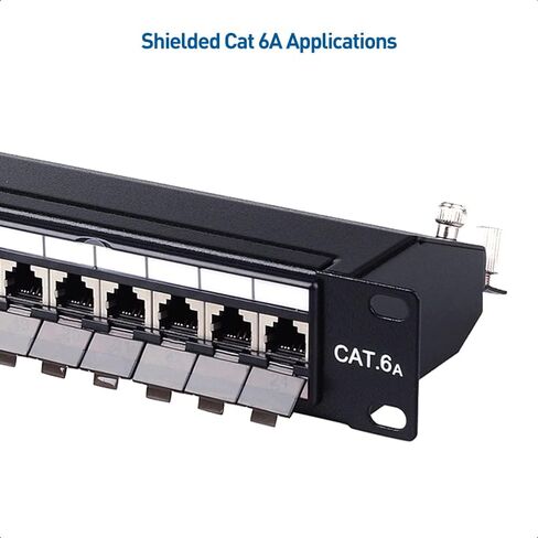 Cable Matters UL Listed 10Gbps 12-Pack RJ45 Shielded Cat6A / Cat6 Keystone Jack with Integrated Shutter in Saudi Arabia