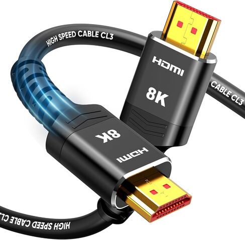 Highwings Long HDMI Cable 15 FT, 4K 8K 10K HDMI 2.1 Cord Ultra High Speed [in-Wall CL3 Rated, 8K@60Hz 4K@120Hz Video 48Gbps], Fit, Durable, Flexible, eARC, HDCP, Compatible for Ethernet SoundBar in Saudi Arabia