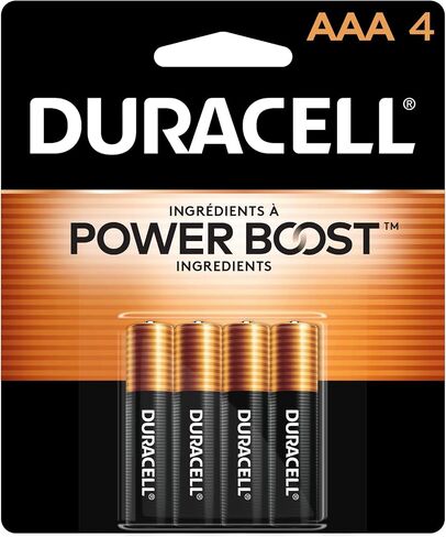 Duracell Coppertop AAA Batteries with Power Boost Ingredients, 4 Count Pack Triple A Battery with Long-lasting Power, Alkaline AAA Battery for Household and Office Devices in Saudi Arabia