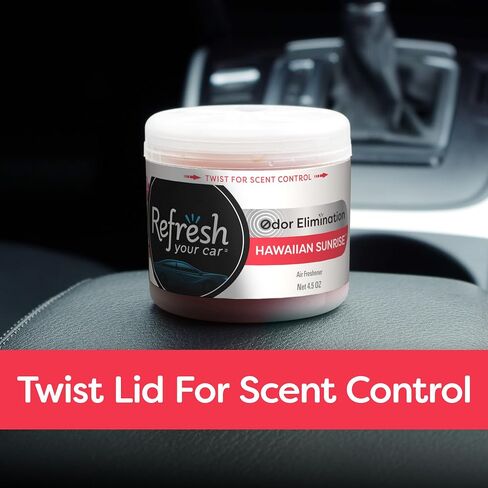 Refresh Your Car! Air Freshener, Odor Eliminator, Scented Gel Can, Fresh Linen Scent, 4.5 Oz in Saudi Arabia