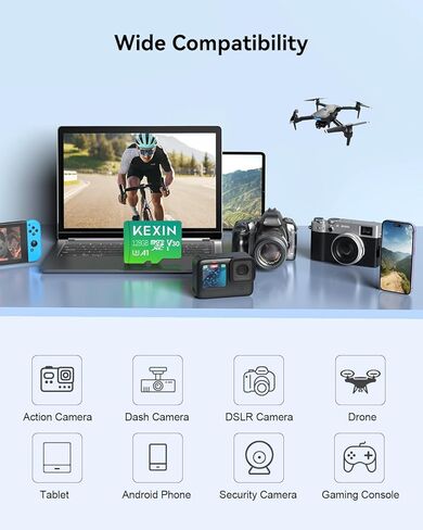 بطاقة ذاكرة KEXIN Micro SD سعة 64 جيجابايت 5 عبوات بطاقات ذاكرة microSDXC فئة 10 بطاقة Micro SD عالية السرعة تصل إلى 85 ميجابايت/ثانية، C10، U3، V30، A1 in Saudi Arabia