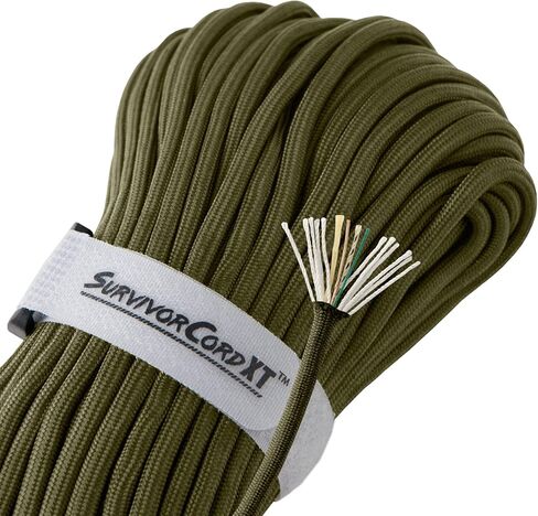 حبل باراكورد حاصل على براءة اختراع من Titan Survival 750 مصنوع في الولايات المتحدة الأمريكية - 100 قدم و500 قدم وخيارات الألوان - حبل باراكورد بقوة 1000 رطل بمواصفات عسكرية 3 خيوط - سلك عالي التحمل للتخييم وفي الهواء الطلق مع مشعل النار in Saudi Arabia