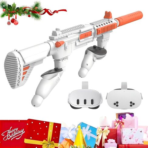 VR Handle Attachment Compatible with Meta Quest 3S, Weighted Grip Enhance FPS Game Experience Holding Feel, VR Accessories for Oculus 3, Ideal Gift for Birthday and Christmas (Machine) in Kuwait