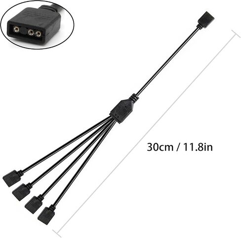 كابل مقسم 1 إلى 3 ARGB، كابل ARGB، كابل تمديد مقسم RGB قابل للعنونة 5 فولت 3 دبوس، كابل مزامنة ARGB LED لتمديد مراوح ARGB للكمبيوتر الشخصي أو سلسلة ARGB LED (عبوتان) in Kuwait