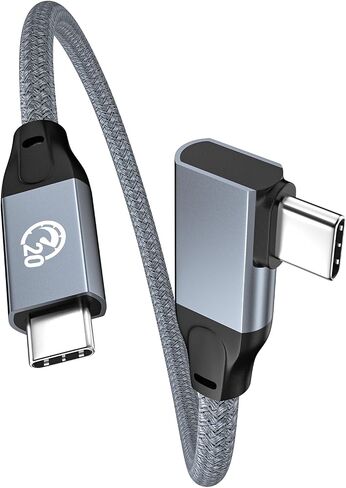 Right Angle USB C Cable 6 inch, 0.5ft Short USB C to USB C 90 Degree Cable 100W, USB C 3.2 Gen2x2 20Gbps 4K Video, Type C to C Charger Cord for iPhone 16 15 Pro Max iPad MacBook Galaxy S24 Ultra in Kuwait