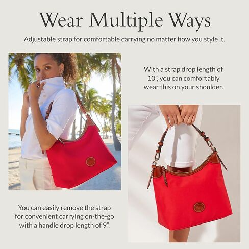 حقيبة كتف إريكا كبيرة الحجم للنساء من Dooney & Bourke مصنوعة من النايلون، مع حزام كتف قابل للتعديل والفصل in Kuwait