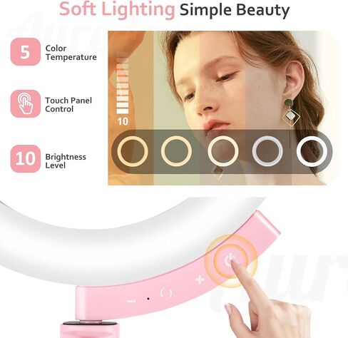 Aureday 12'' Selfie Ring Light with 62'' Tripod Stand and Magnetic Phone Holder, LED Ringlight for Recording/TikTok/Makeup/Photography, Circle Fill Light with Wireless Remote for iPhone&Android Phones in Saudi Arabia